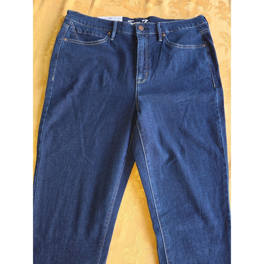 Seven7 Womens High Rise Skinny Jeans Argon Dark Wash Stretch Denim Size 16 NEW